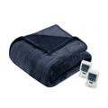 Beautyrest Heated Microlight to Berber Blanket, Indigo - King BR54-0649
